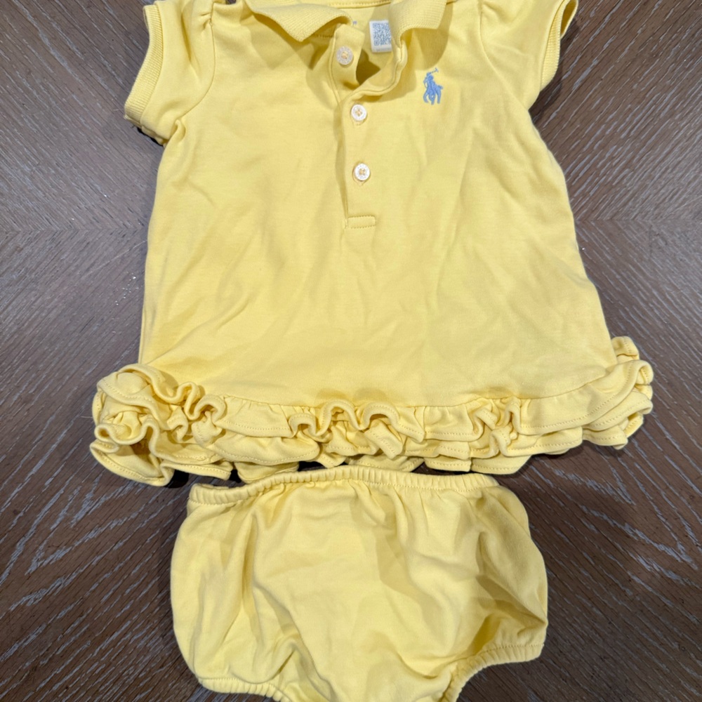 Yellow Ruffled Baby Dress and Bloomers